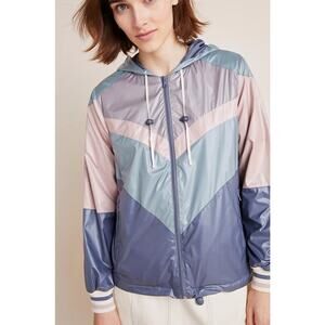 EUC Mother The Sport Breaker Final Lap Windbreaker Jacket Blue/pink size Large